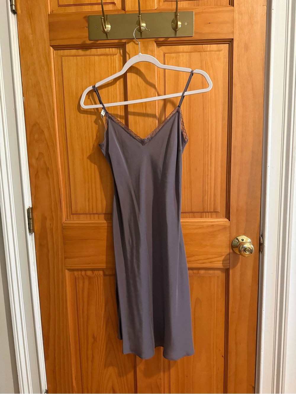 Only Hearts Mauve Gray  Lace-Trim Slip Chemise